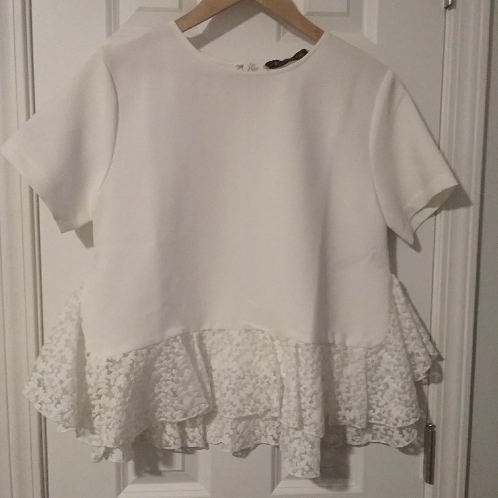 English Factory white peplum blouse